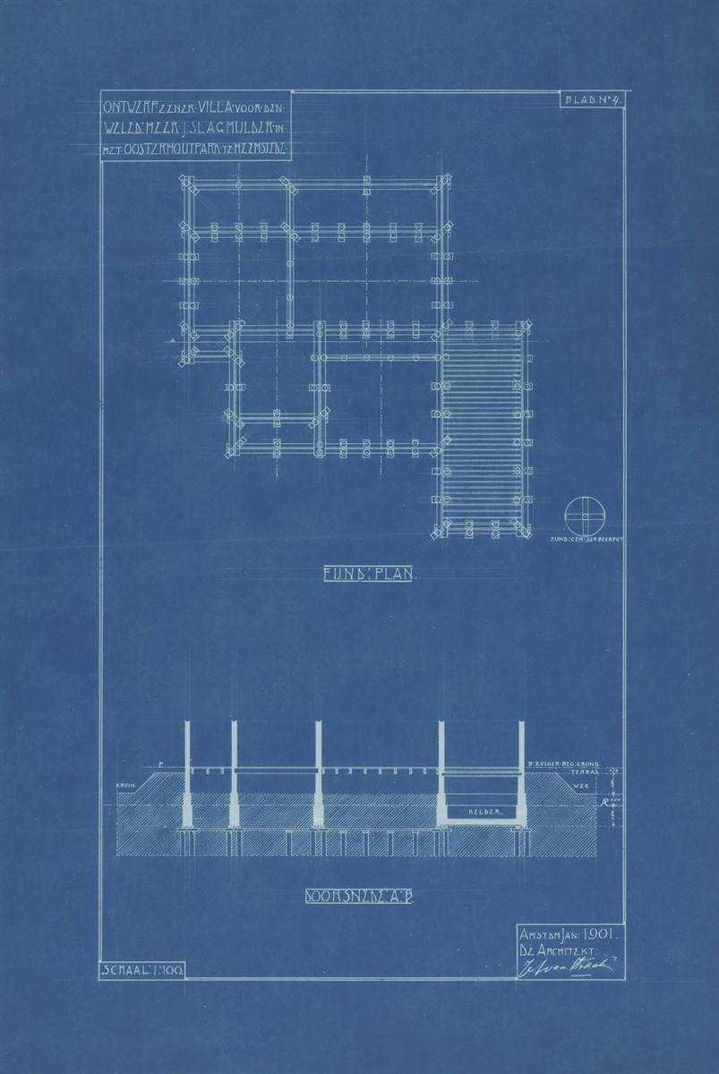 Architectural foundation drawings and section plans